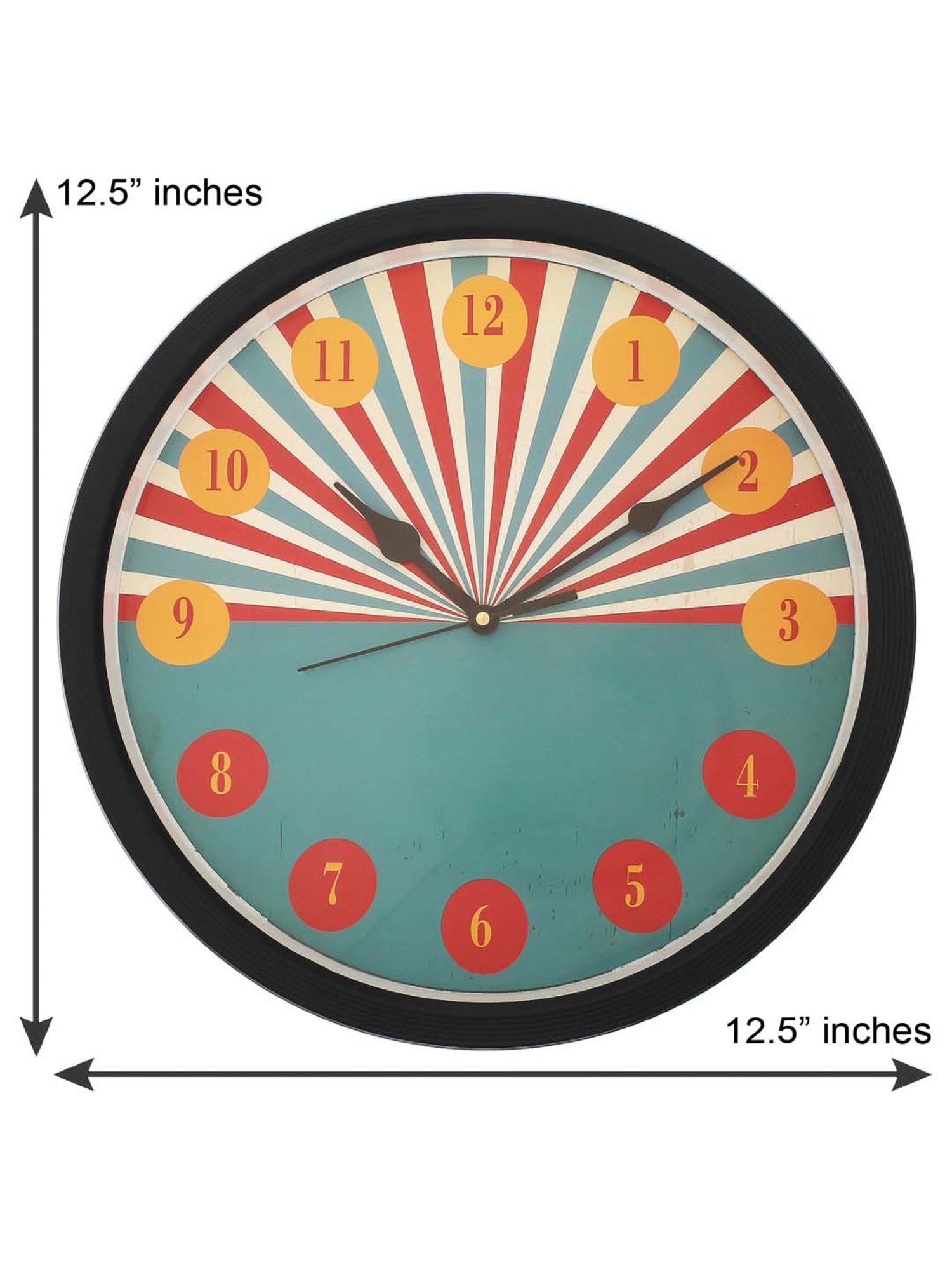 eCraftIndia Designer Round Analog Black Wall Clock