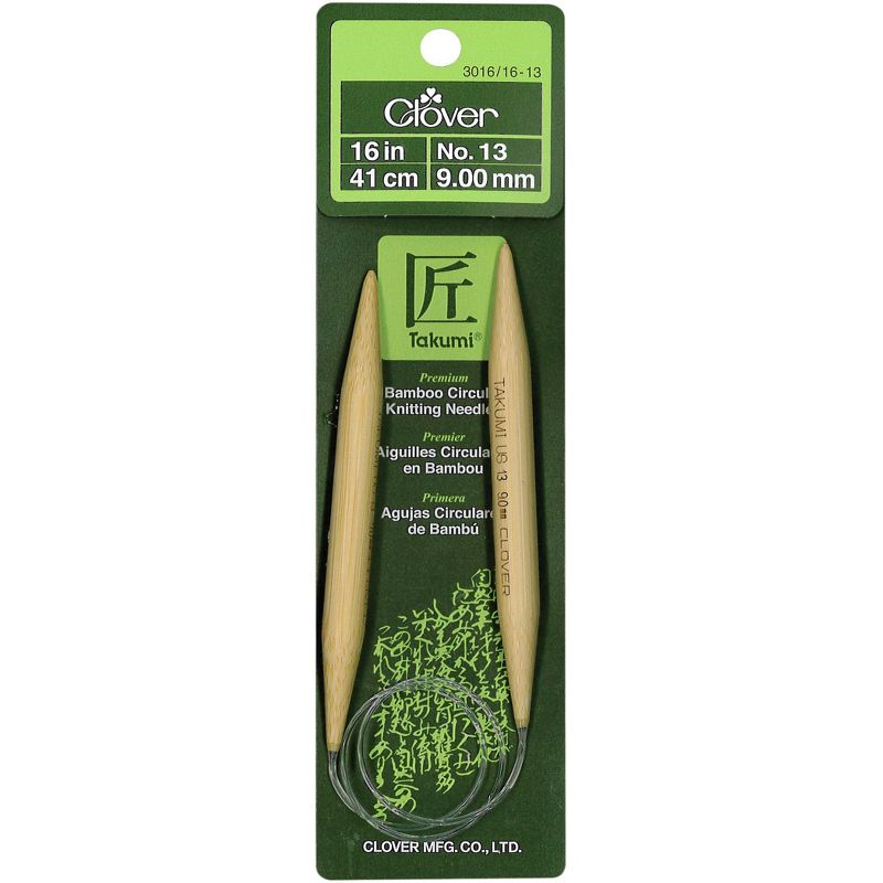 Takumi Bamboo Circular Knitting Needles 16"-Size 13/9mm