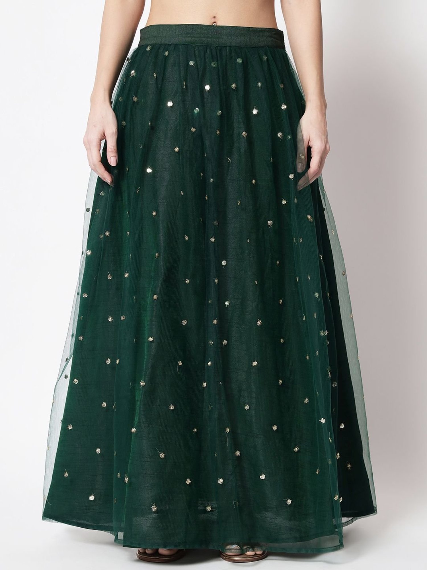 studiorasa Green Embroidered Skirt