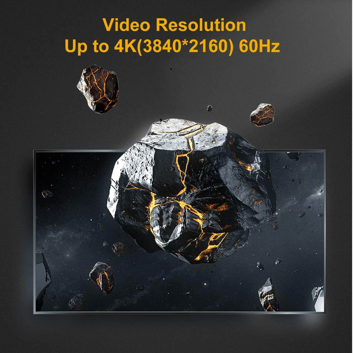 4K HDMI Cable HDMI 2.0 High Speed 18Gbps Cable PVC Supports 3D 4K@60Hz True HD Dolby 7.1 ARC HDCP 2.2 Compatible with UHD TV, PS4, PS3, Blu-ray, PC, Projector, Monitor (16.4ft/5M)