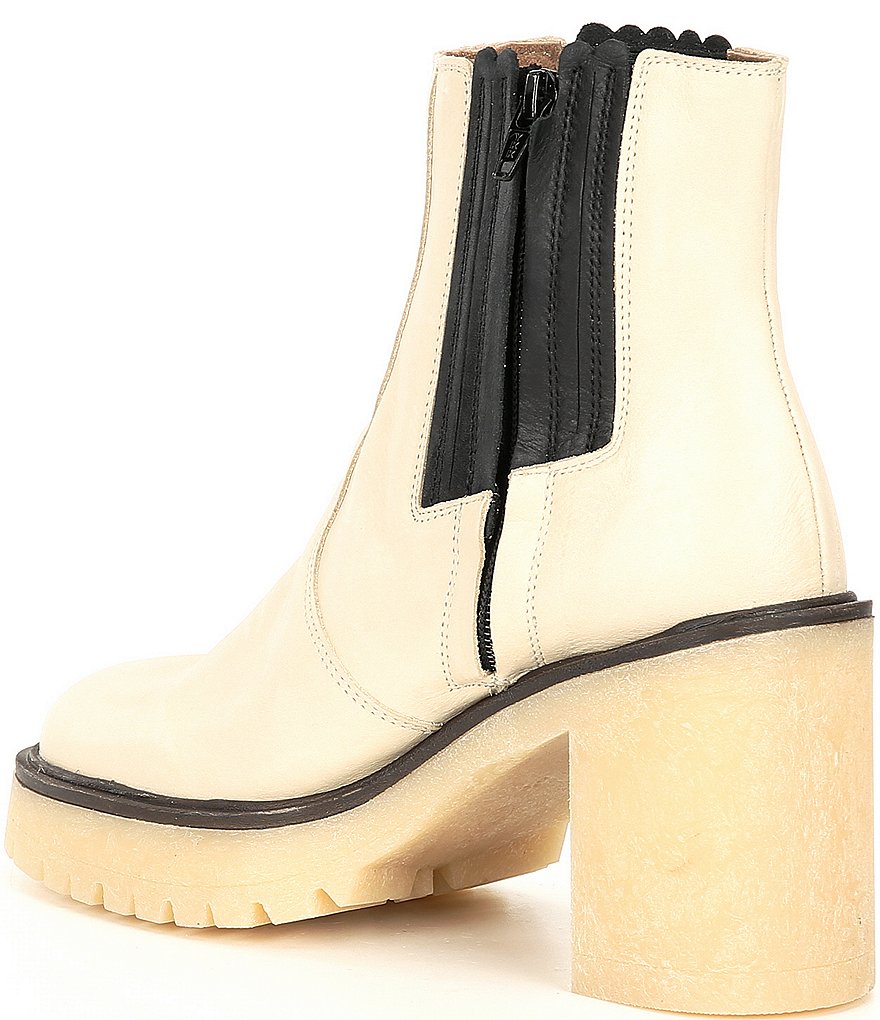 Free People James Leather Block Heel Chelsea Booties