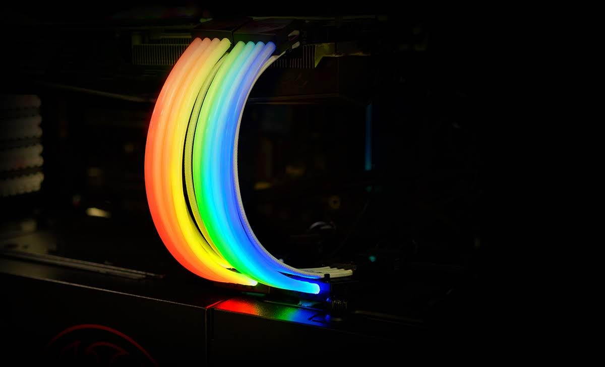 XPG Prime ARGB 8 PIN (6+2) Addressable RGB VGA Extension Cable (ARGBEXCABLE-VGA-BKCWW)