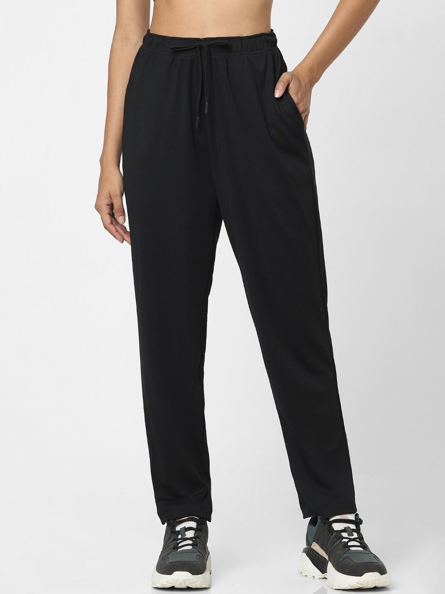 Only Black High Rise Track Pants
