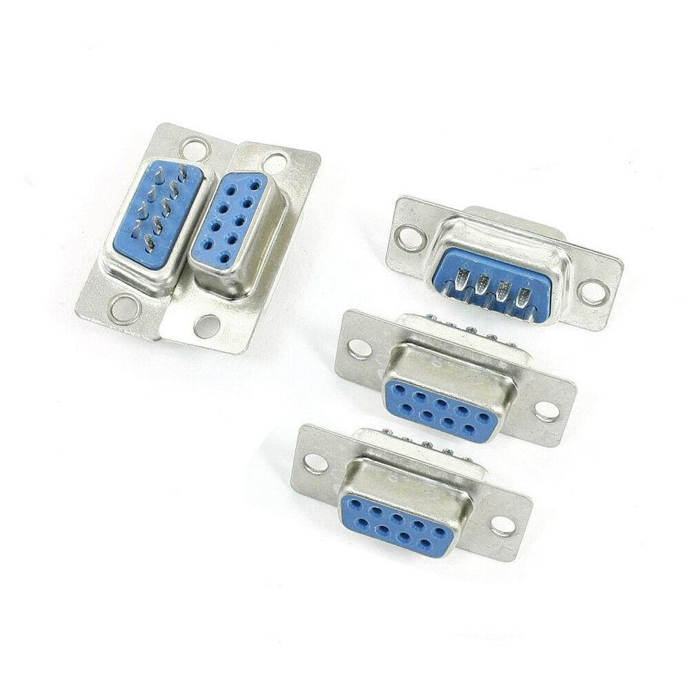 10pcs Solder Type Rivet Hole Type RS232 RS485 DB9 D-Sub Serial Port 9Pin COM Female Adapter Connector for DIY