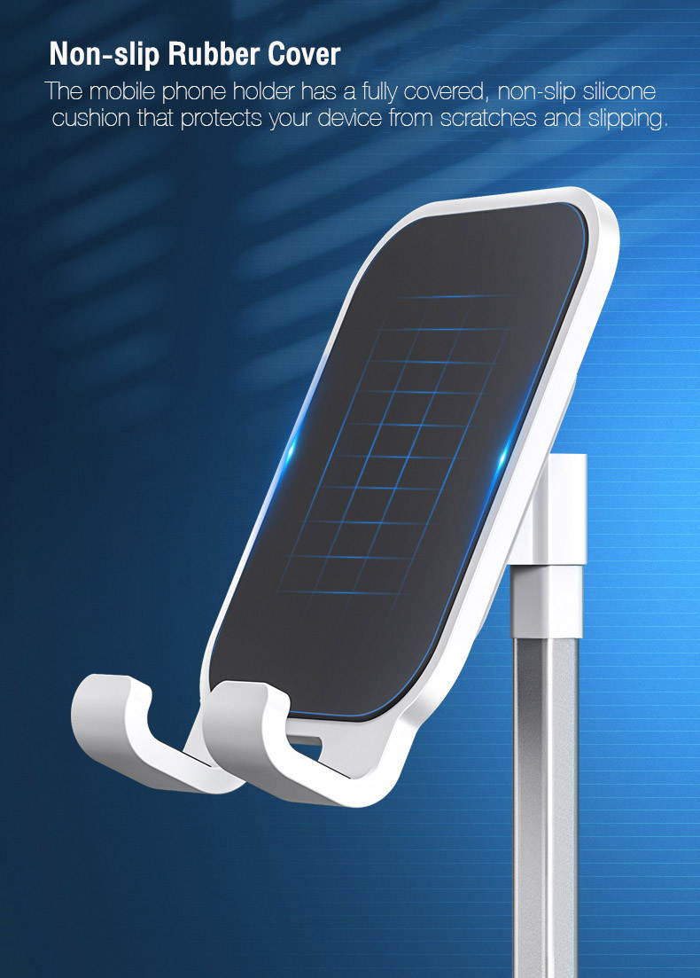 Choseal Phone Stand Angle Height Adjustable Tablet Stand on Desk, Aluminum Metal Phone Holder For IPhone 12 Pro Max 11, iPad Pro, Samsung Tablet, Huawei, Nintendo Switch