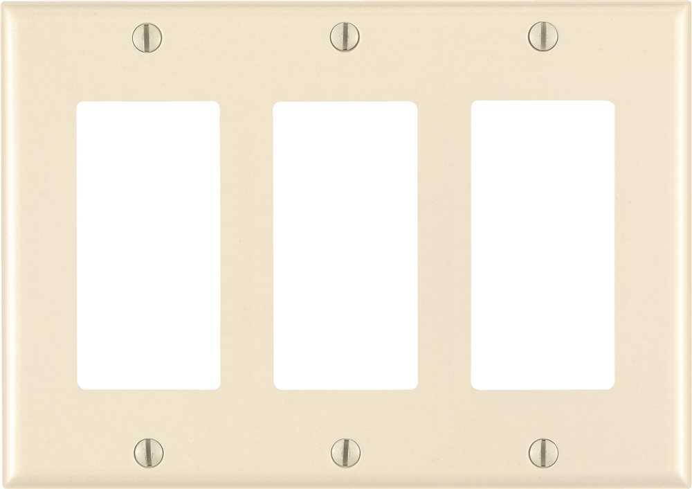 80411T LEVITON TELCOM DECORA 3GNG WLLPLT L.ALMND