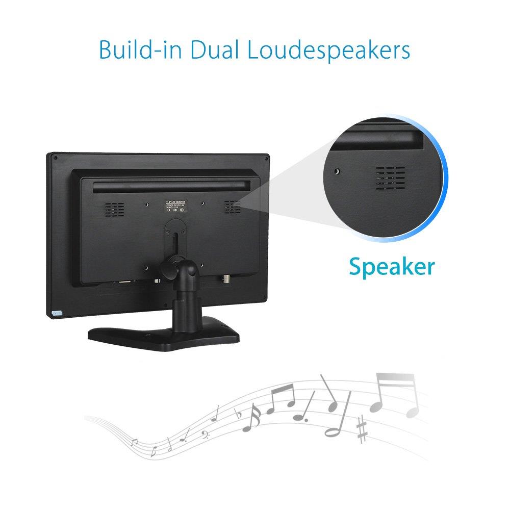 Eyoyo 12" Inch TFT LCD Monitor with AV HDMI BNC VGA Input 1366x768 Portable Mini HD Color Screen Display with Built-in Speaker