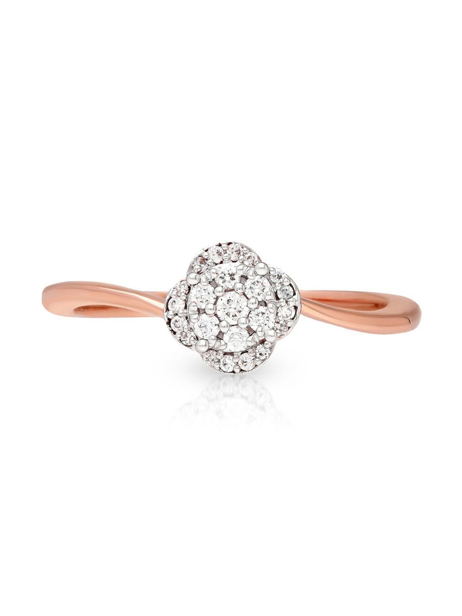 Mia By Tanishq Nature's Finest 14k Yellow Zigzag Treasures Gold Diamond Ring