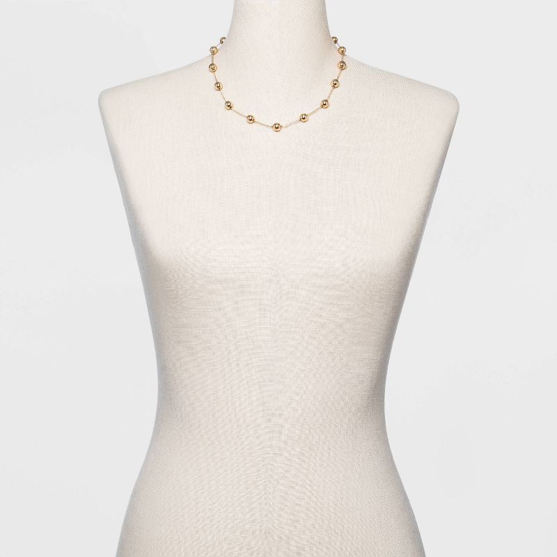 Brass Beaded Necklace - A New Day™ Gold