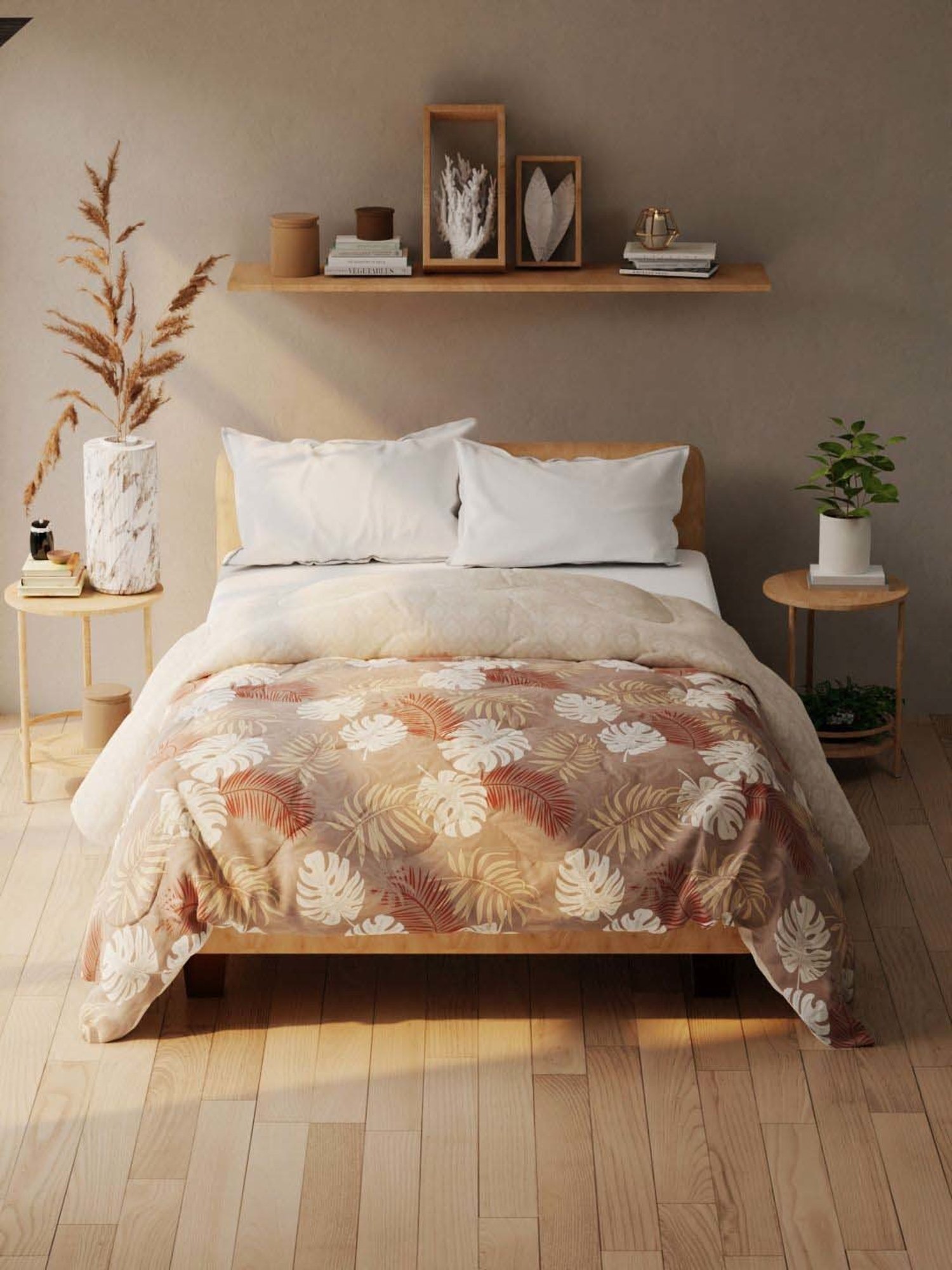 Bianca Audrey Brown 152 TC Micro Fabric Double Comforter