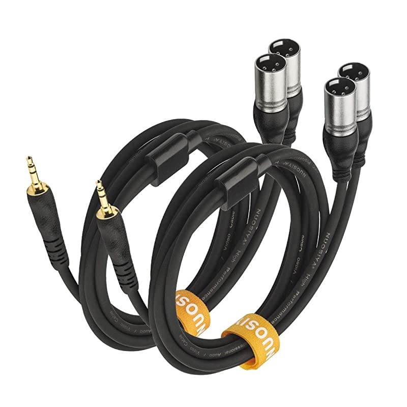 Gold-Plated 10FT(1/8-inch)3.5mm TRS to Y-Type XLR Male Splitter Jumper,1/8" TRS to 2 XLR Male Y-Separator interconnect (2 Packs)&hellip;
