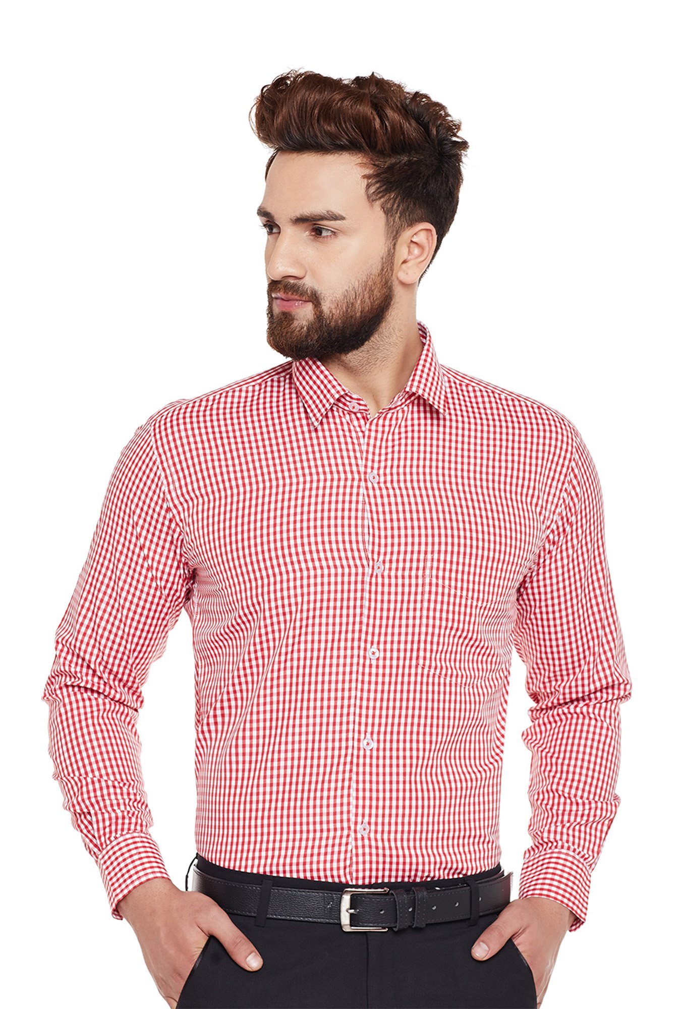Hancock Red Full Sleeves Shirt