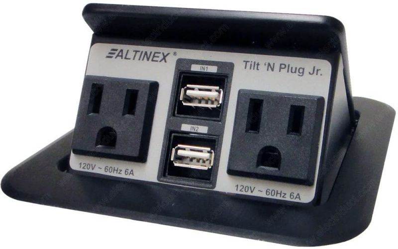 Altinex Tilt N Plug Jr. 2+2 Charging USB and PowerTNP-155 Power Data Center