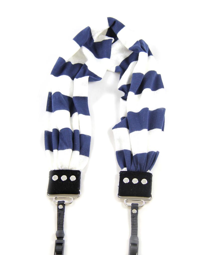 Navy Stripe Scarf Collection Camera Strap