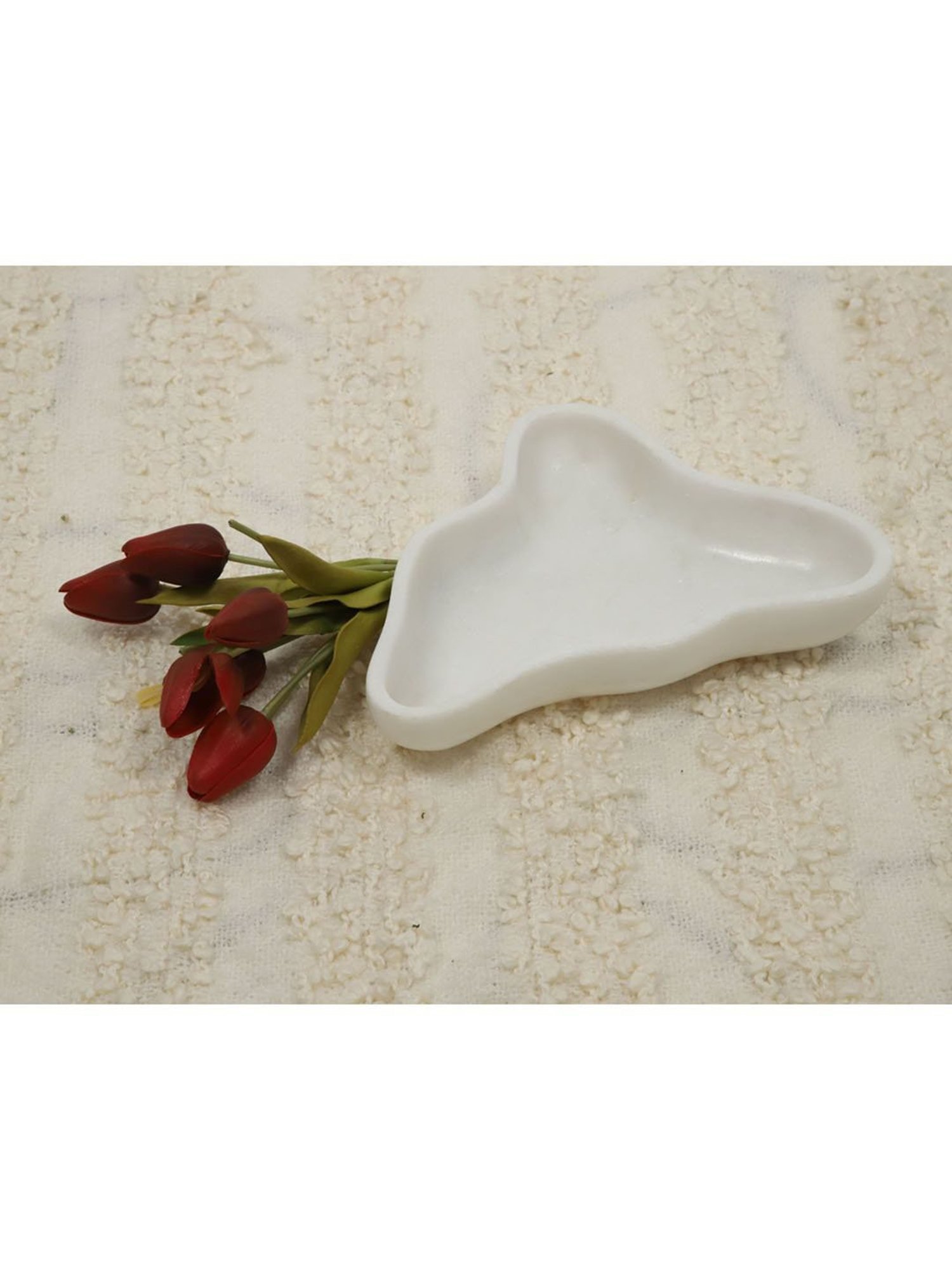 ICraft White Marble Aakaar Platter - Set of 1