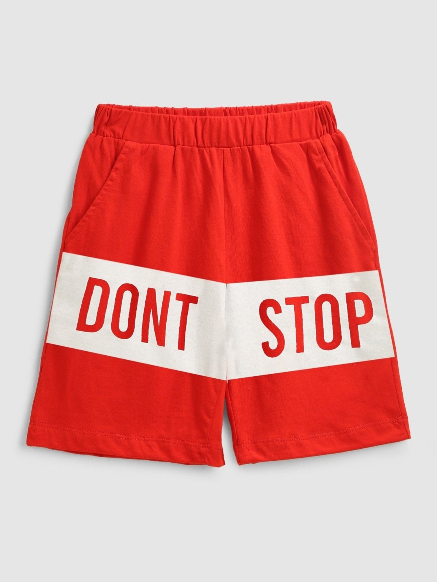 Kids Craft Red & White Cotton Printed Shorts