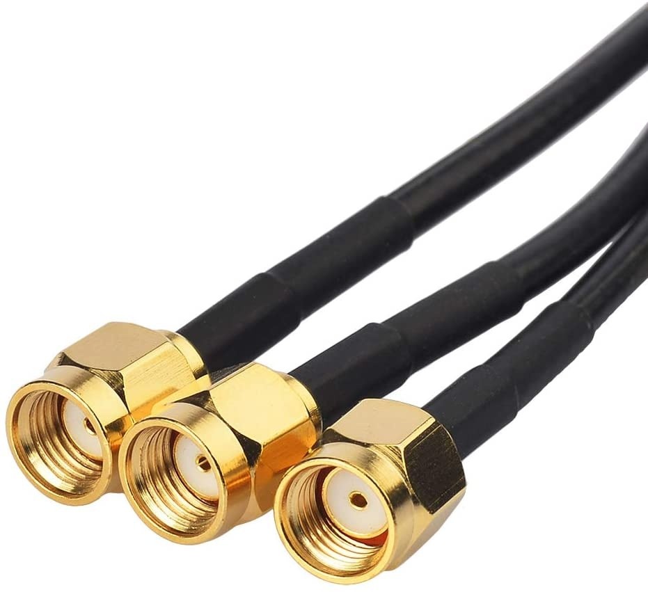 Eightwood 2.4GHz 5GHz Dual Band WiFi Antenna with 3 RP-SMA Male Connector Magnetic Base for WiFi Wireless Router Mobile Hotspot PCI PCIe WiFi Card PC Desktop Motherboard External WiFi USB Adapter