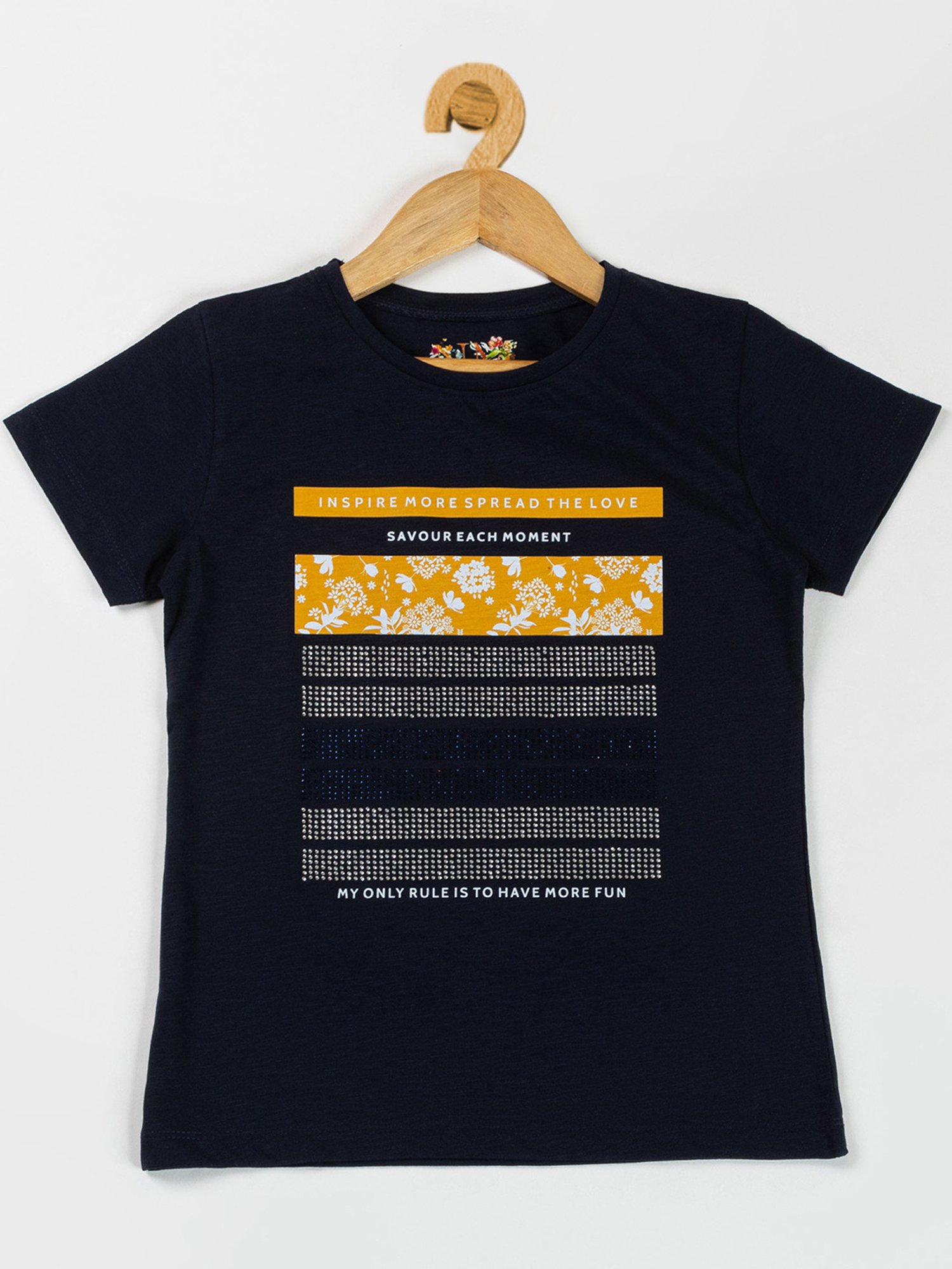 NINS MODA Kids Navy Embellished Top