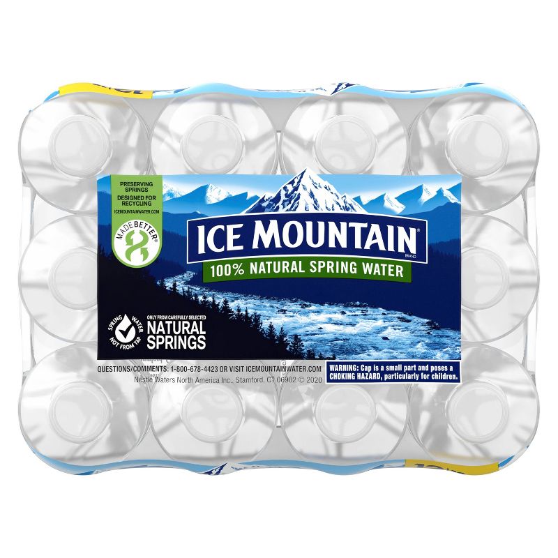 Ice Mountain Brand 100% Natural Spring Water - 12pk/12 fl oz Bottles