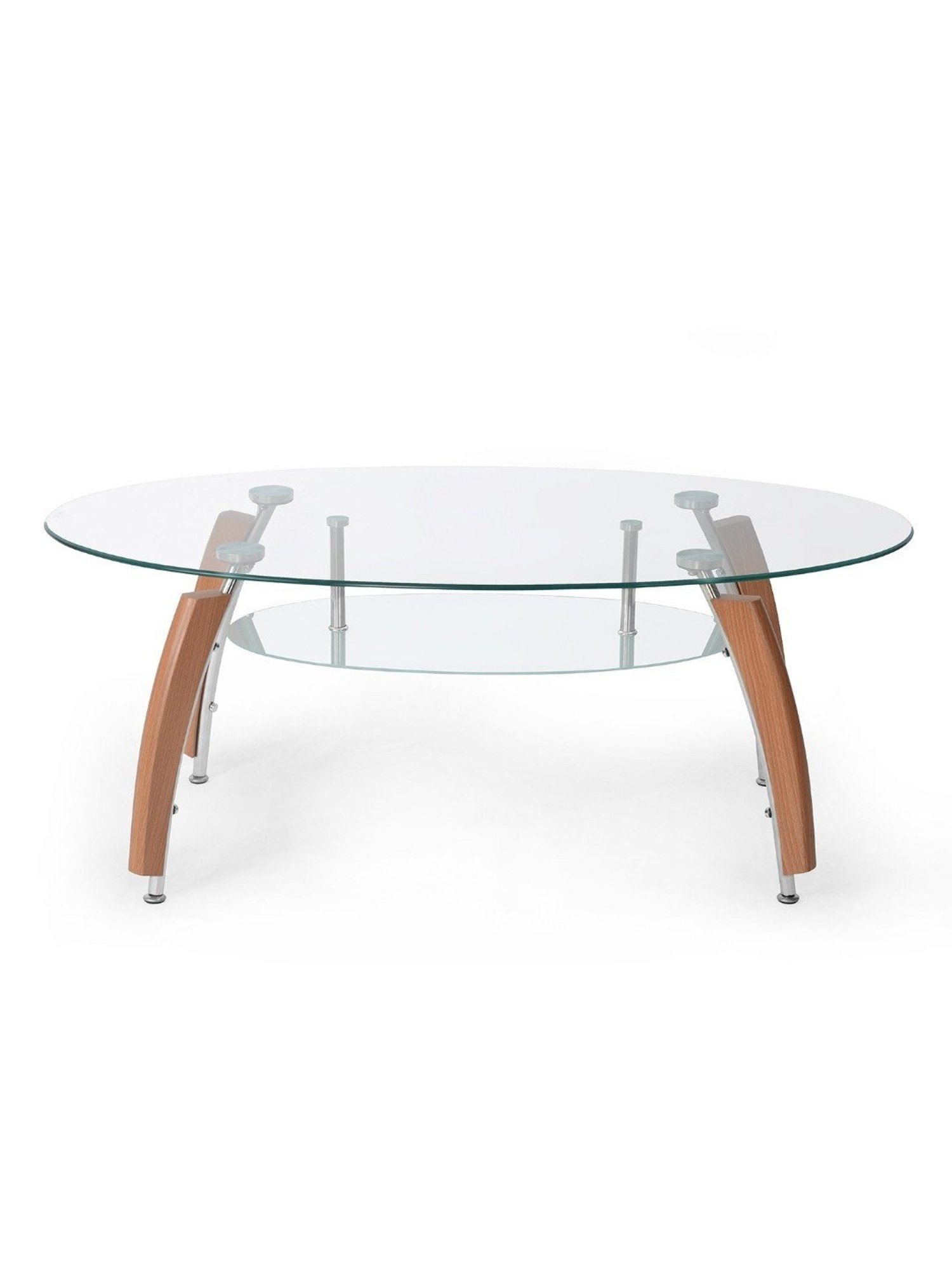 Nilkamal Drew Transparent Glass Coffee Table with Shelf