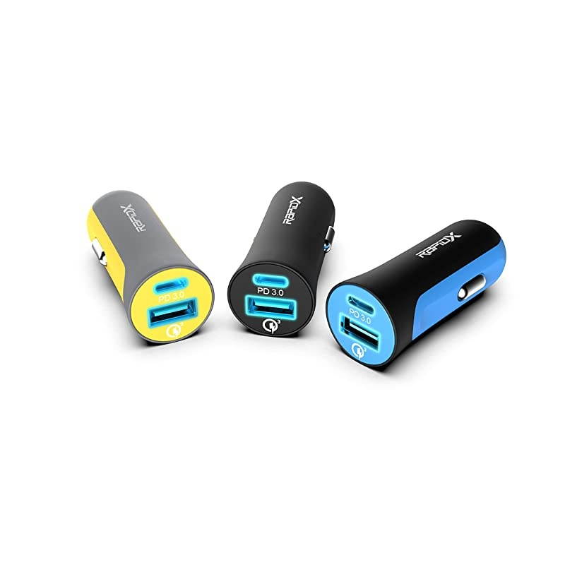 X2PD Compact Fast Dual Car Charger with 30W USBC PD Blue Model None