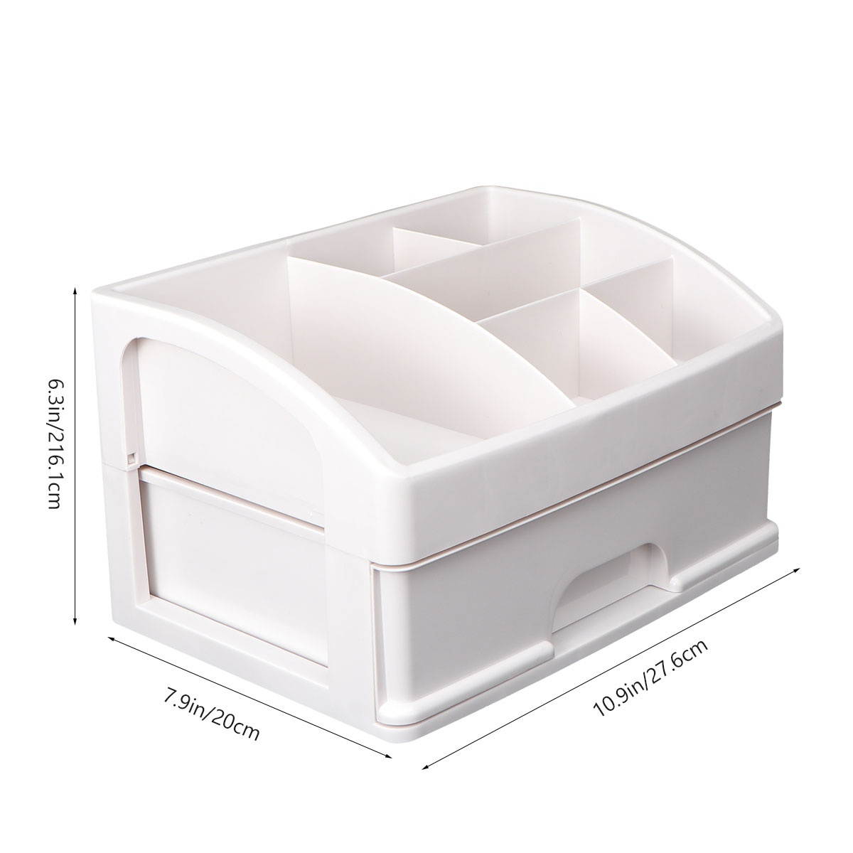 1 Pc Desktop Organizer Storage Case Make-up Organizer Box for Students (White)