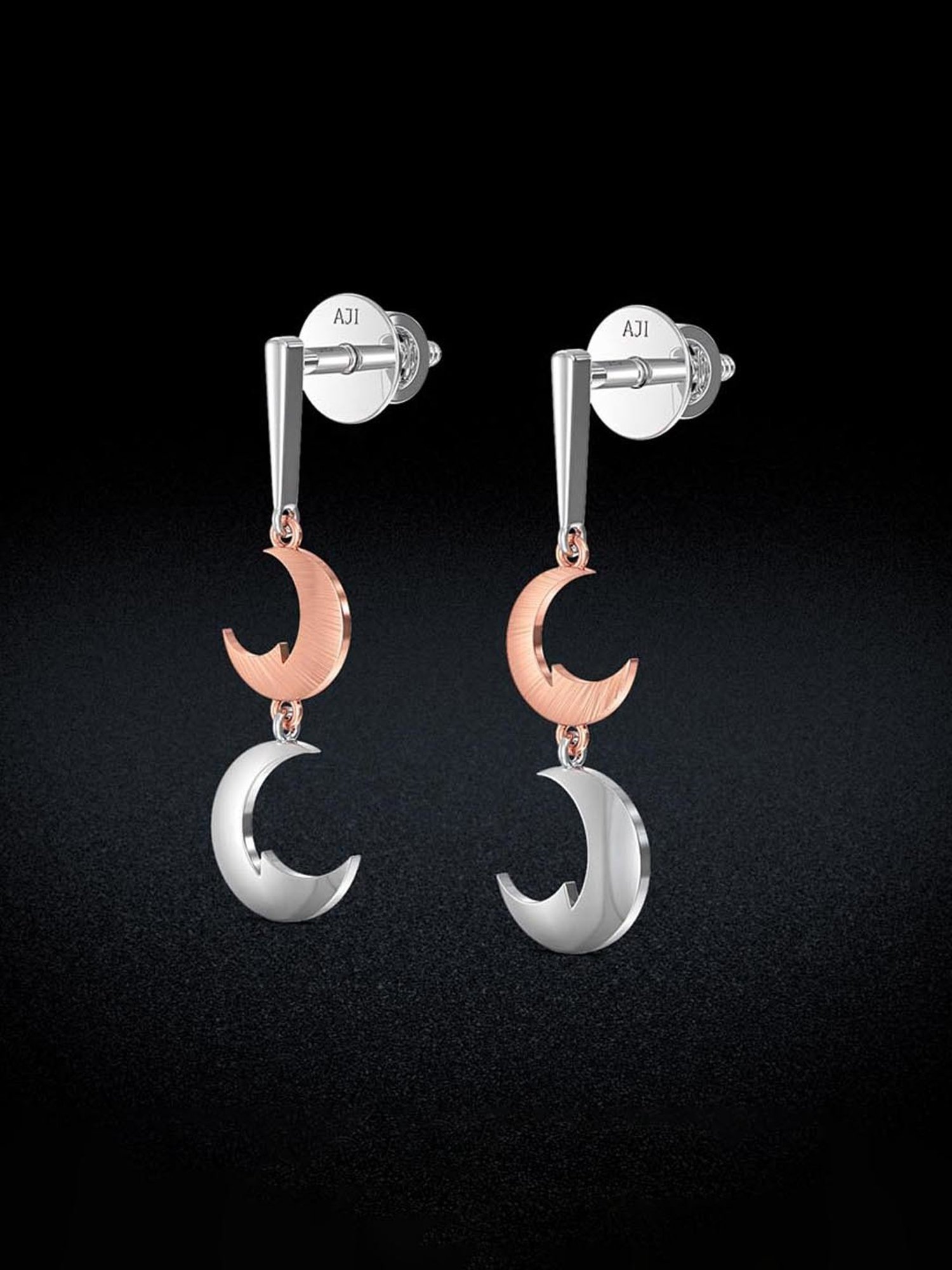 Joyalukkas 950 Platinum Edgy Moonlight Earrings