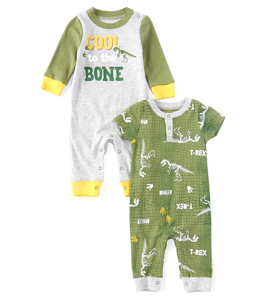 Baby Starters Baby Boys 3-9 Months Cool To The Bone Dino 2-Pack Coveralls