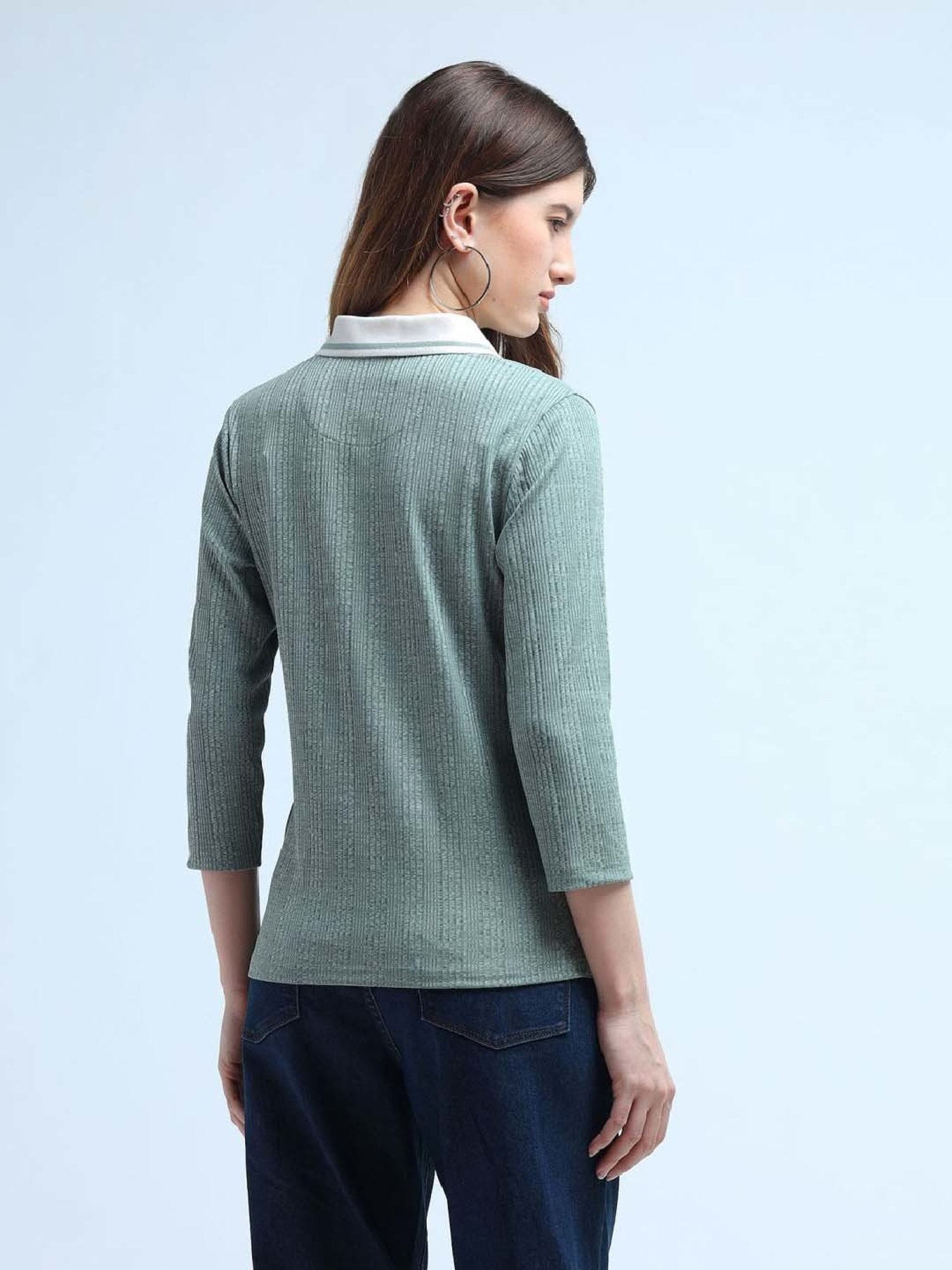 U.S. Polo Assn. Green Self Pattern T-Shirt