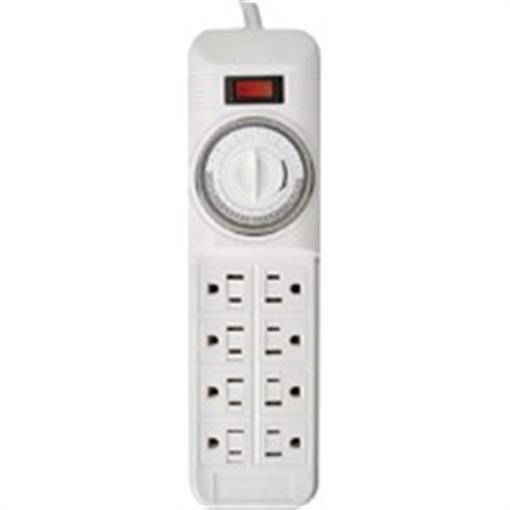 Coleman Cable 22575 Powerstrip 8-Outlet With Timer - White