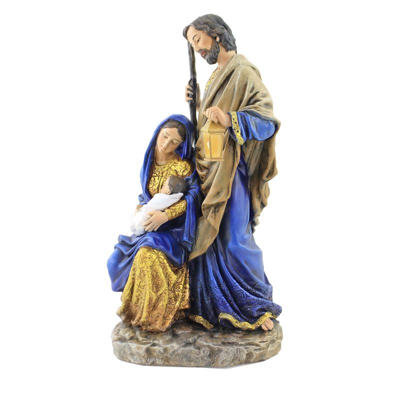 Christmas 10.5" Holy Family Blue & Gold Nativity  -  Decorative Figurines