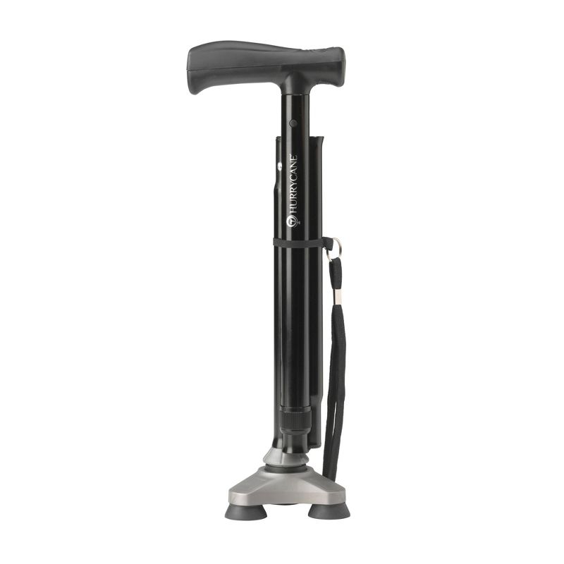 HurryCane Freedom Edition Folding Cane with T Handle, Black