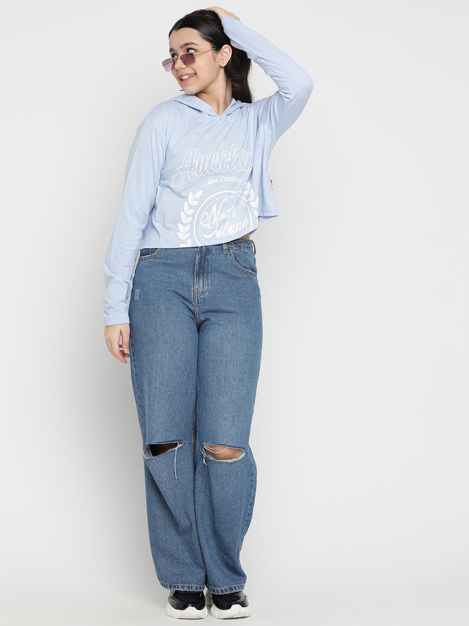 LilPicks Kids Yellow Solid Crop Top