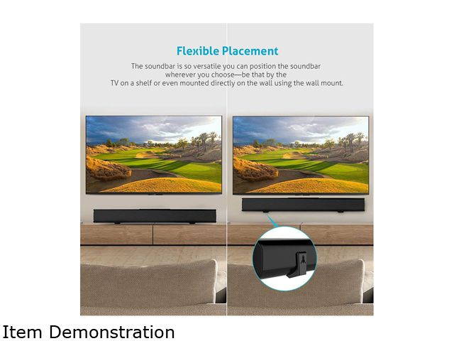 Sound Bars, [2020 Upgraded] Meidong 2.0 Channel Soundbars for TV 40 Watt 35-Inch Speakers Strong Bass Wireless and Wired Bluetooth Home Theater Audio Speakers Included Optical Cable, Remote Control