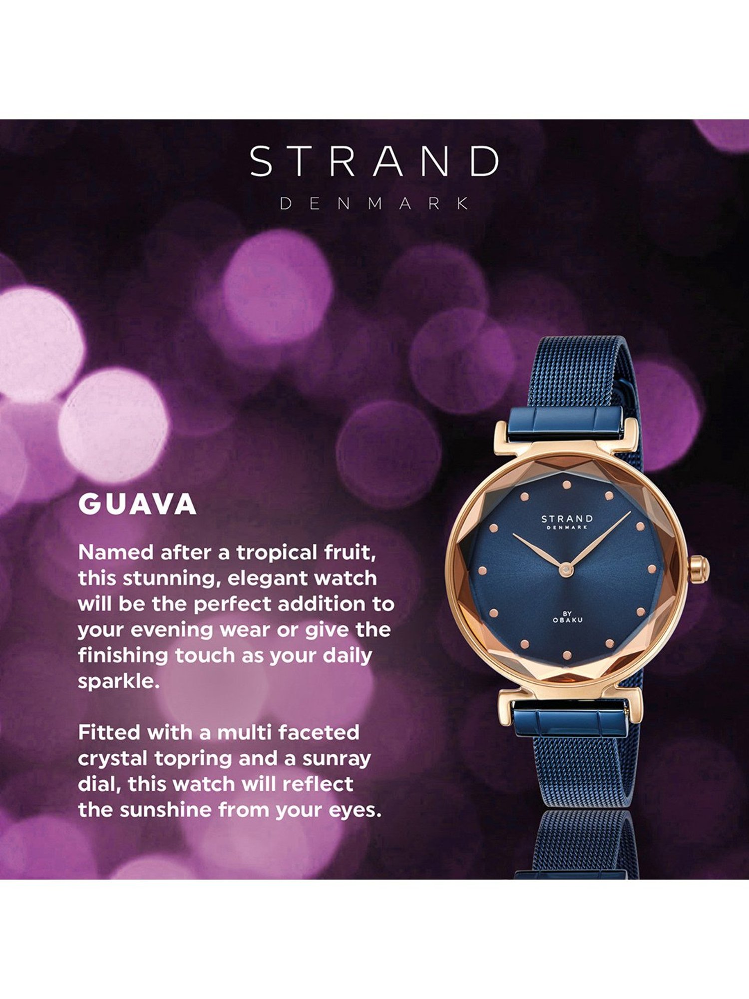 Strand By Obaku S731LXVLML Guava Ocean Analog Watch for Women