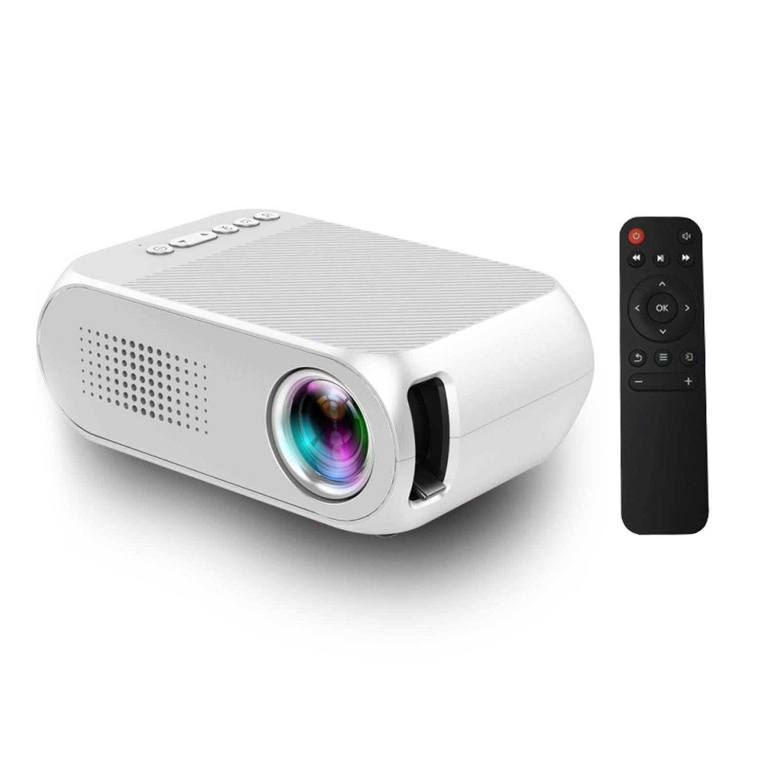 Aibecy YG320 Mini Portable LED Projector 1080P Supported 600 Lumens Multimedia Home Theater Video Projector Player with USB/TF/HD/AV/Audio Out Interface Remote Control