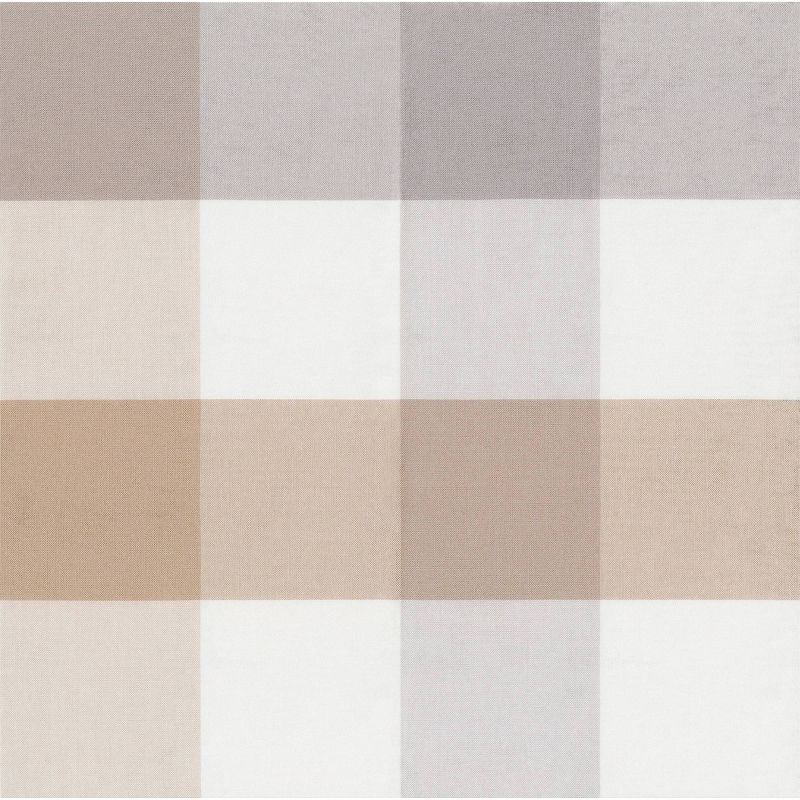 Kimberly Grant Woven Buffalo Check Drape Panel and Liner - Gray and Taupe 84"