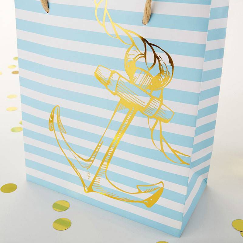 6ct Nautical Anchor Striped Bag