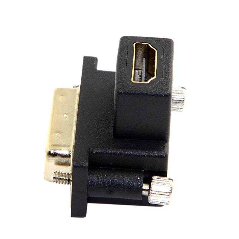 90 Degree Down Angled DVI Male to HDMI Female Adapter for Computer & HDTV & Graphics Card