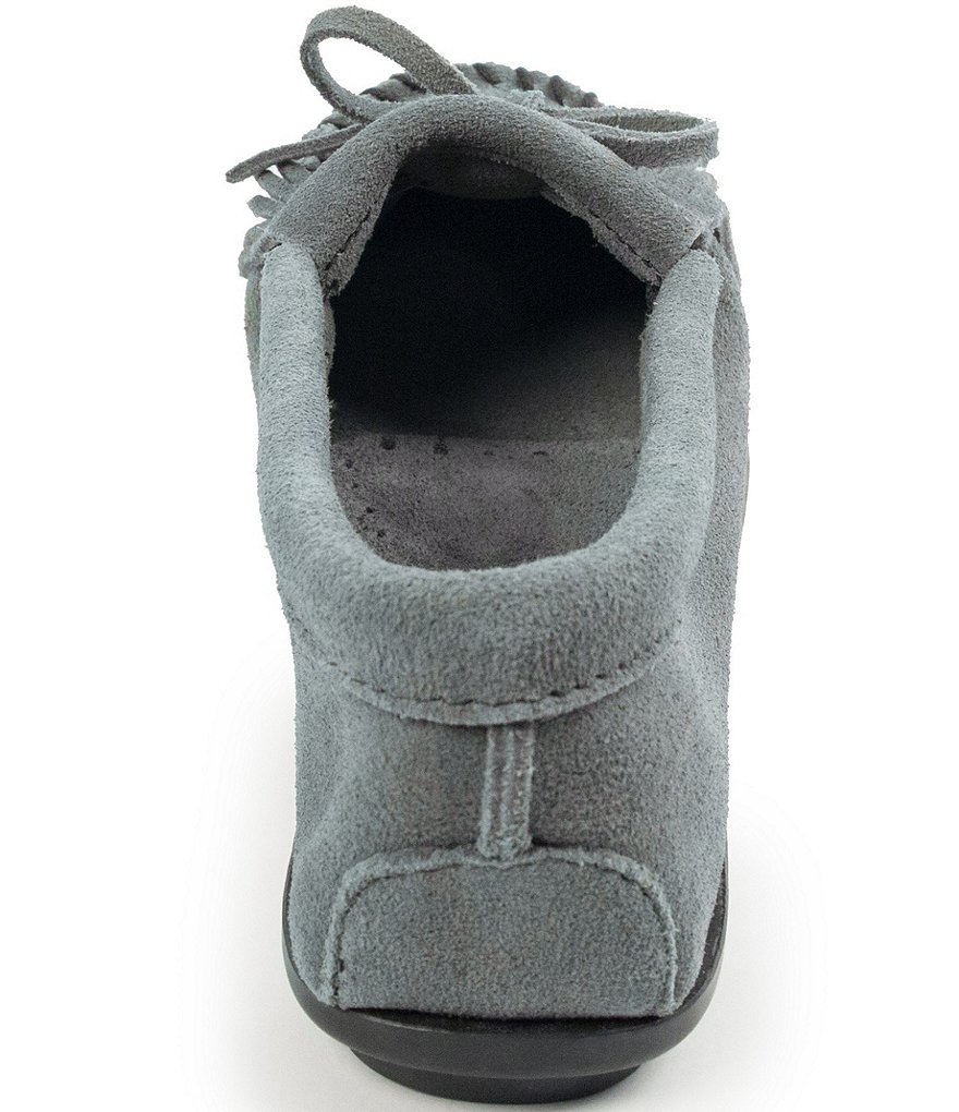 Minnetonka Kilty Suede Fringe Moccasins