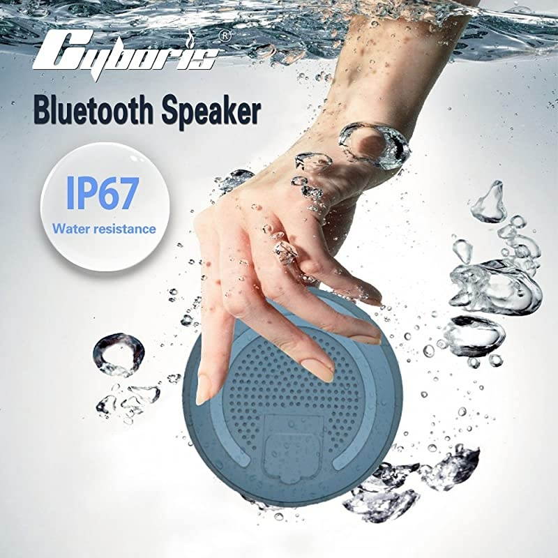 IPX7 Waterproof Outdoor Bluetooth Speaker Swimming Pool Floating Portable Mini Speakers Wireless 5W with Microphone amp TWS for Beach Bathroom Home Shower Grey