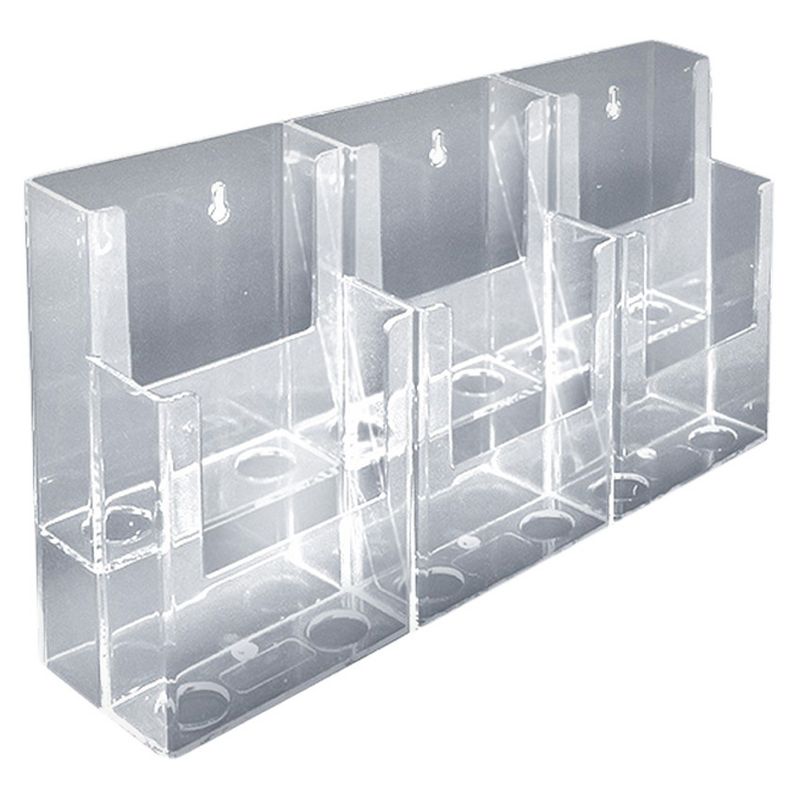 Azar Two-Tier Six-Pocket Trifold Brochure Holder 2ct