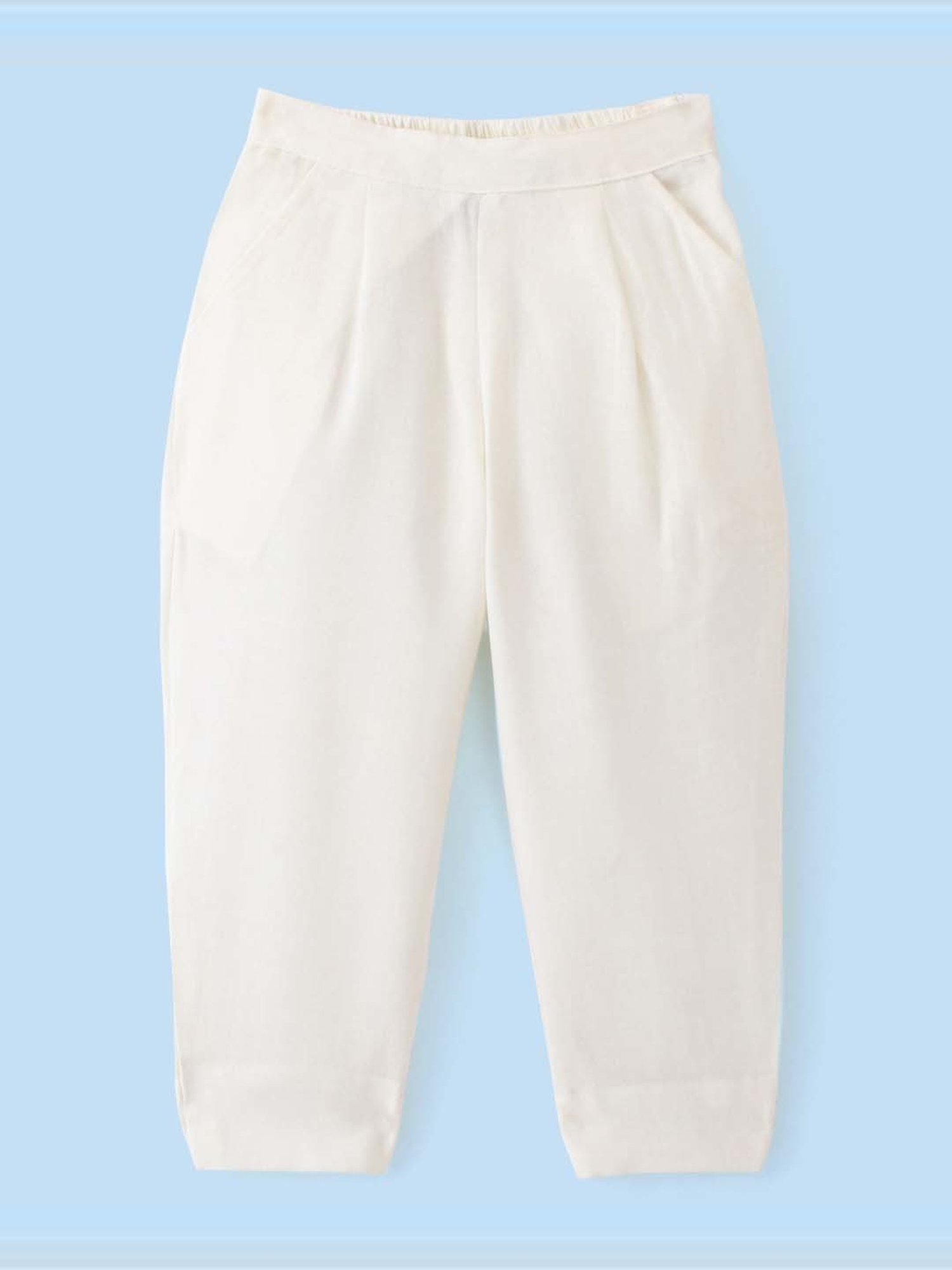 TWISHA Kids Green & White Cotton Embroidered Top Set