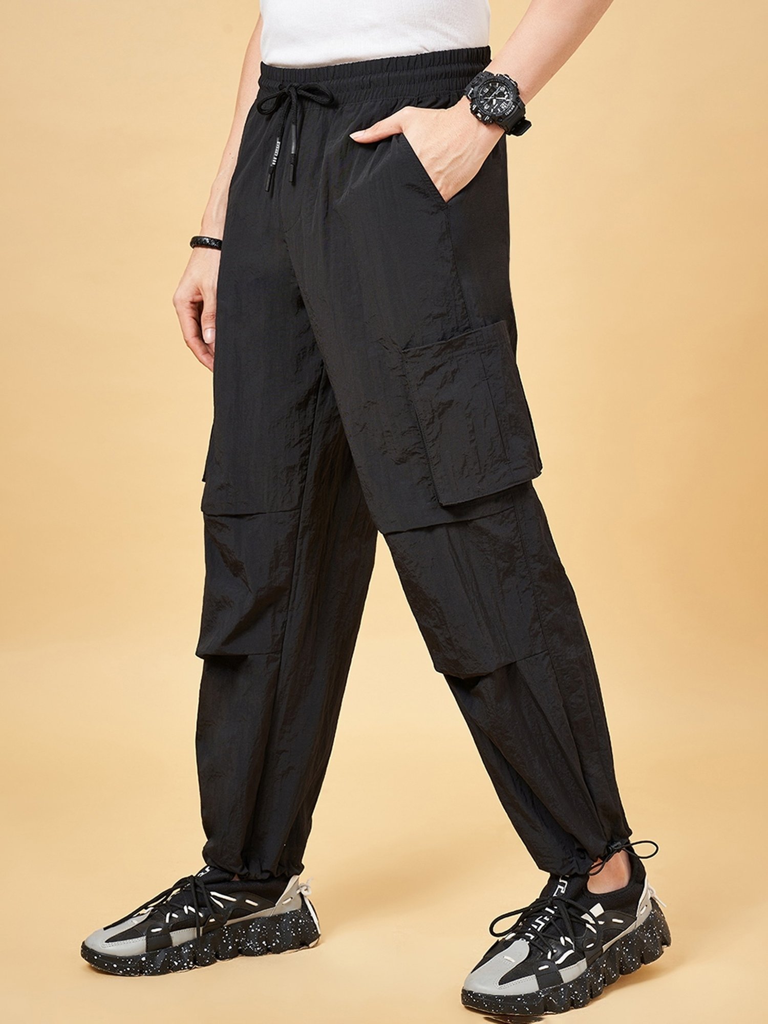 Street 808 by Pantaloons Jet Black Regular Fit Joggers