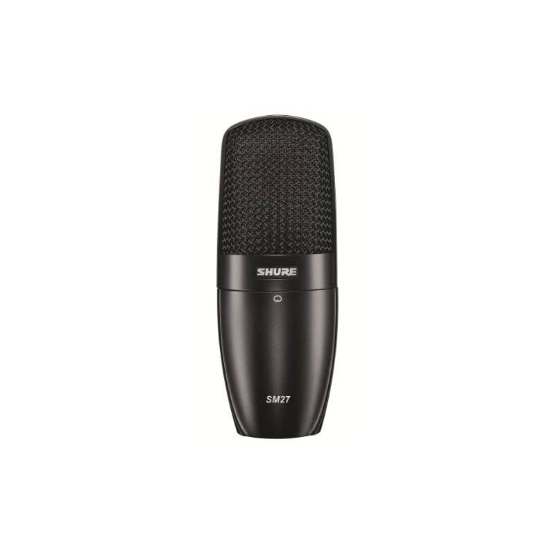 SM27 Professional Large Diaphragm, Side-Address Cardioid Condenser Microphone for Stage or Studio with A32M Lock Swivel Adapter and Zippered Carrying Bag (SM27-SC)