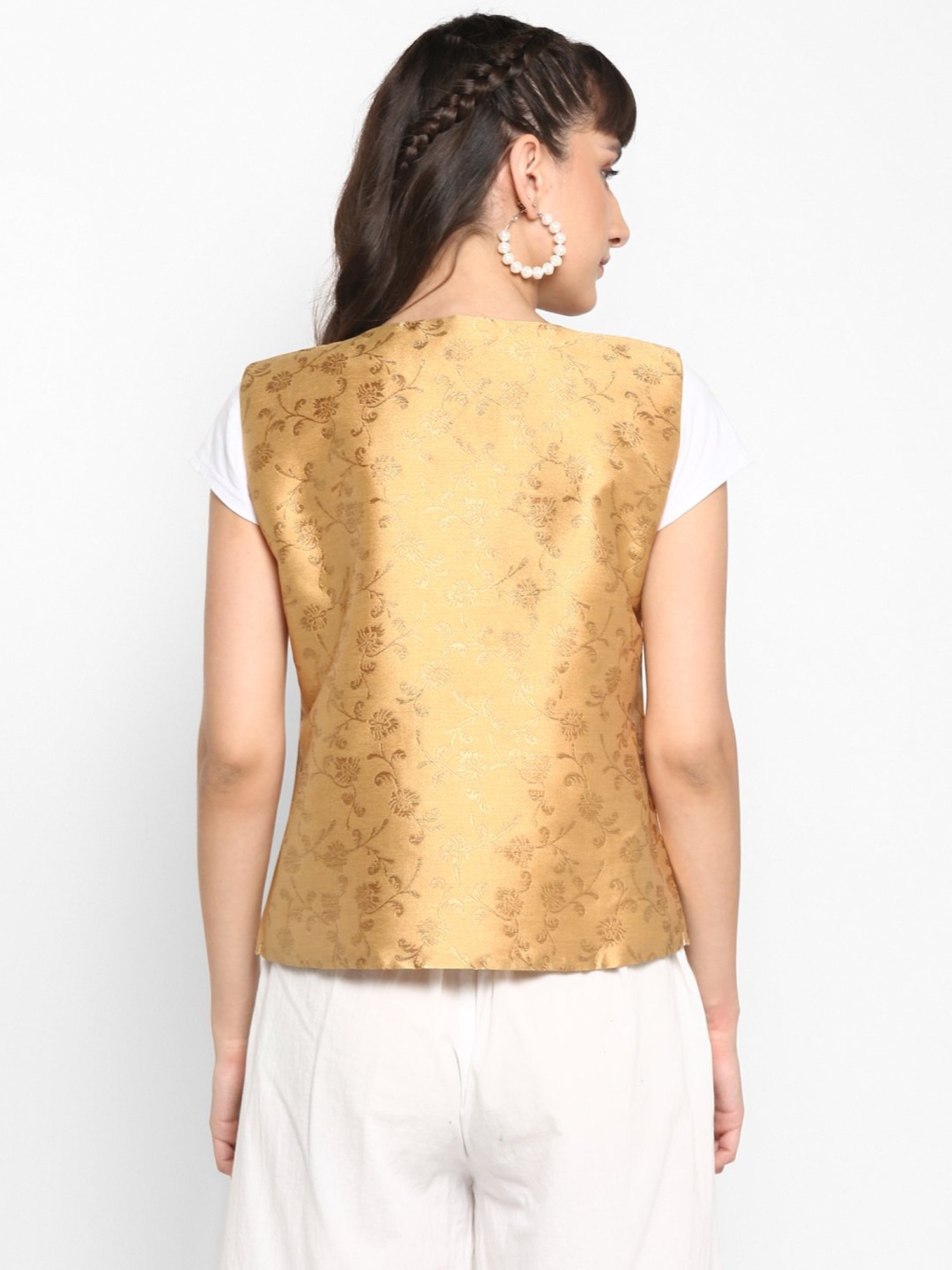 Hangup Golden Jacquard Pattern Shrug