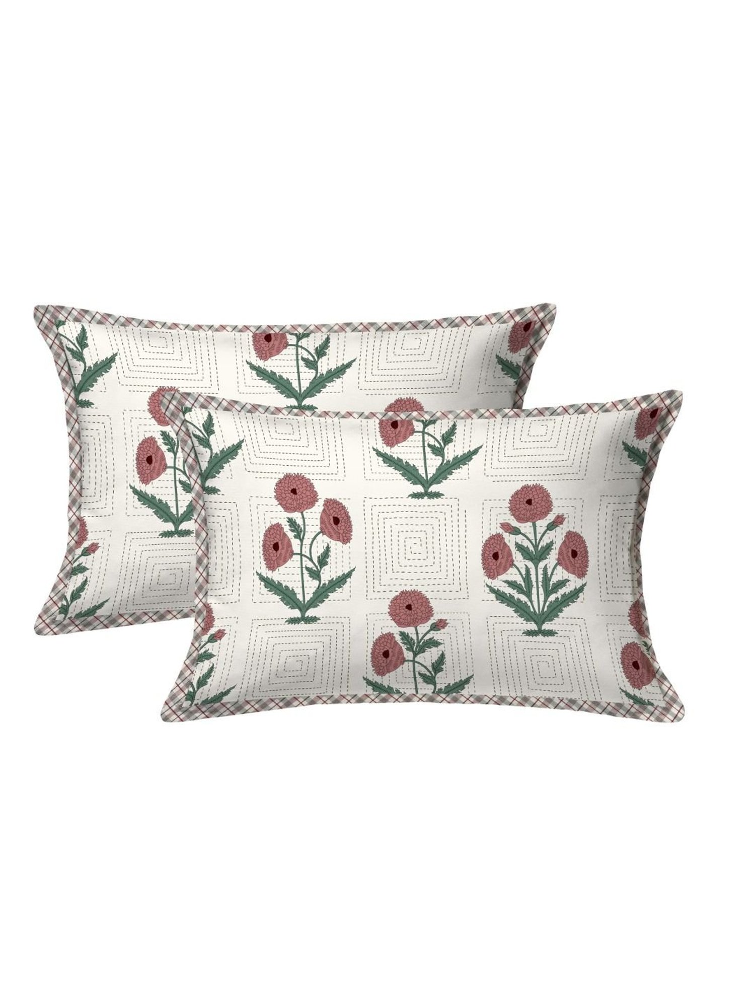 Living Roots Multicolor Jaipuri Printed Cotton Bed Sheet with 2 Pillow Cover