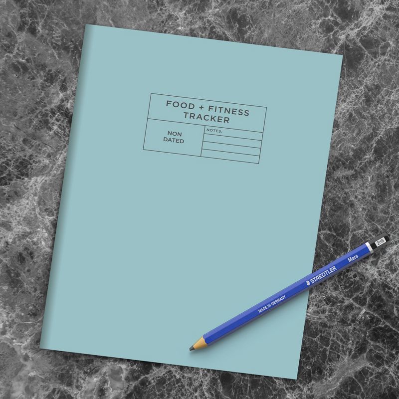 Undated Food + Fitness Tracker 7" x 10.25" - Blue