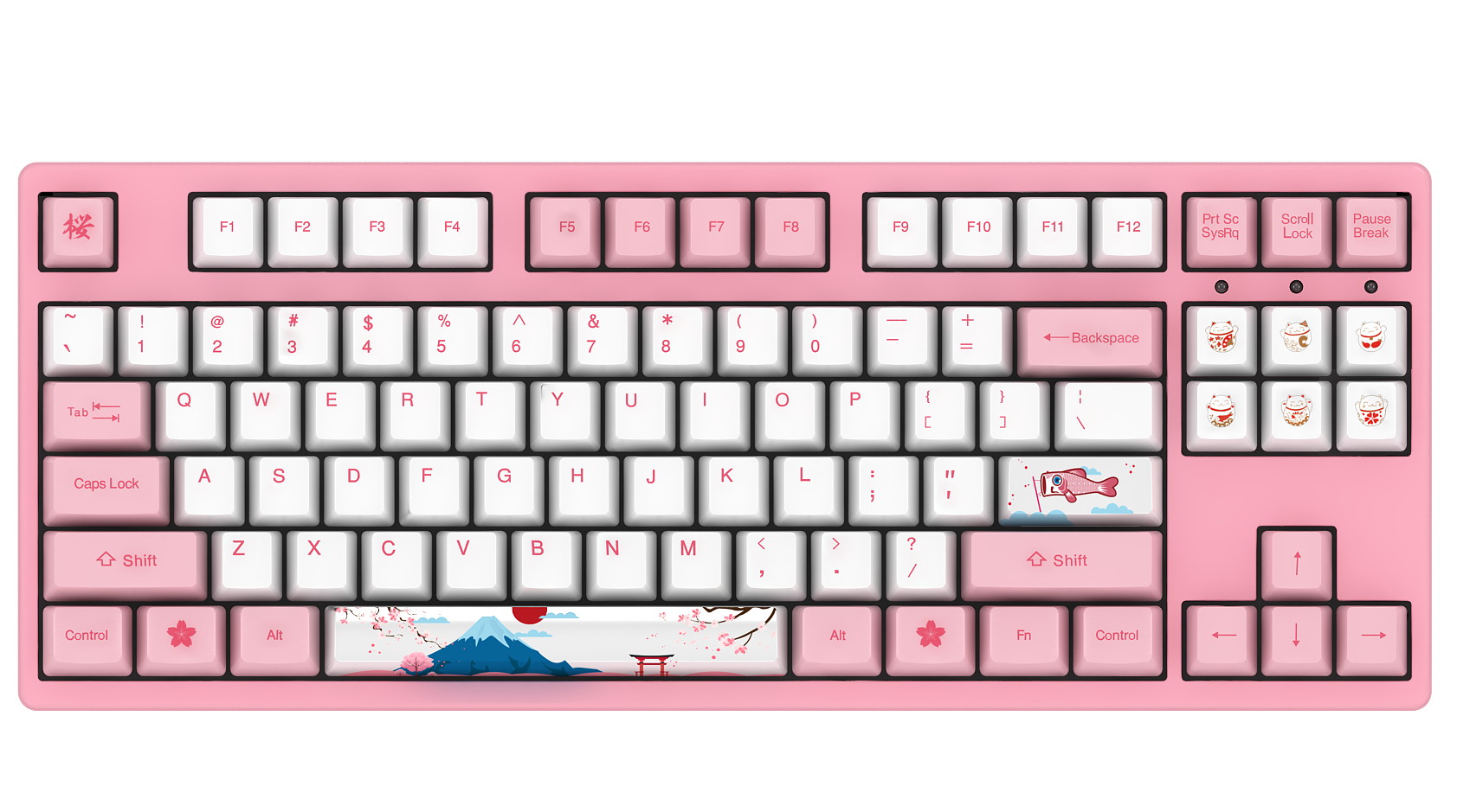 Akko 3108V2 Sailor Moon Gaming Mechanical Keyboard Pink Switch Double Shot Dye Sub PBT Keycaps NKRO Detachable USB Type-C Pink Cat Paw