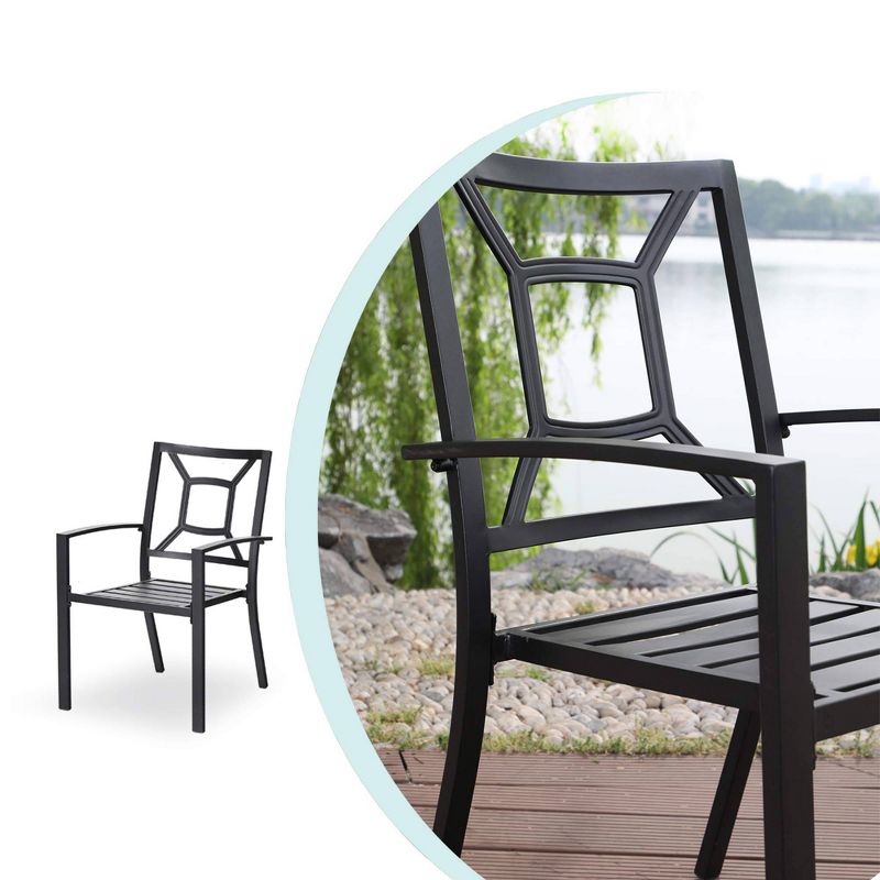 3pc Steel Bistro Set Gray - Nuu Garden